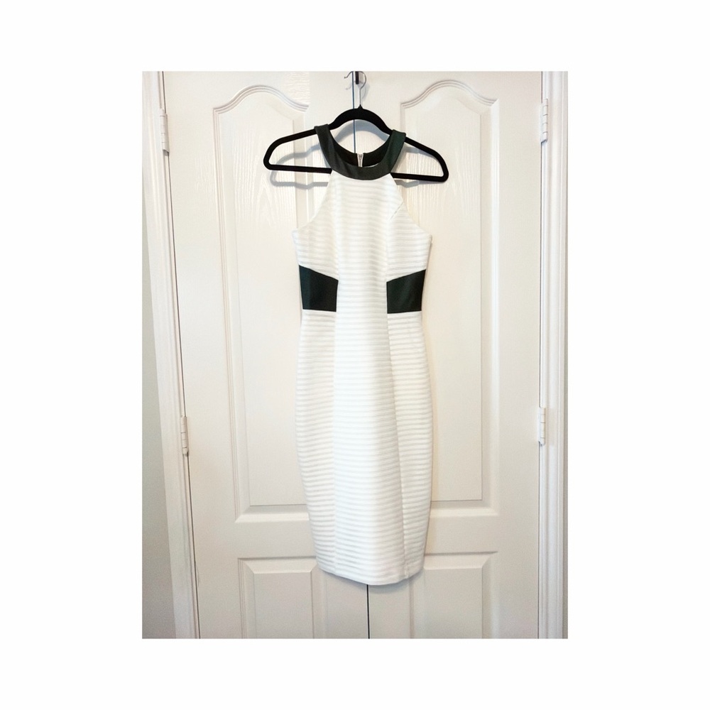 Guess White and Black Midi Dress Size XS